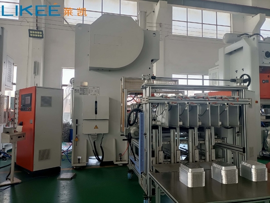 खरीदें उच्च गति 3 गुहाएं एल्यूमीनियम पन्नी खाद्य कंटेनर बनाने की मशीन online manufacture