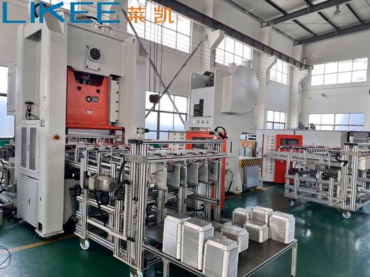 खरीदें LK-T80 Aluminum Foil Container Making Machine with Quick Mold Change System, 80ton Press Capacity, and Mitsubishi PLC Control online manufacture