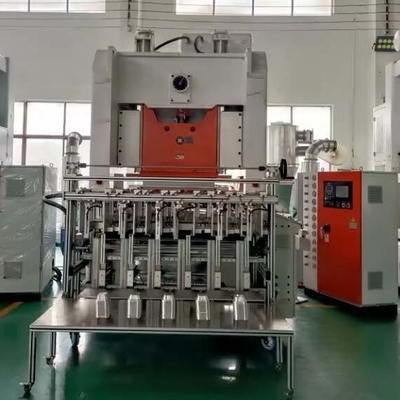 लंबे जीवन के साथ पूर्ण स्वचालित डिस्पोजेबल एल्यूमीनियम पन्नी ट्रे बनाने की मशीन