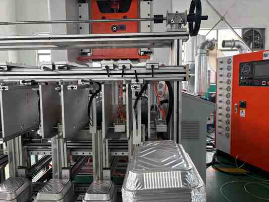 एलके-टी80 OEM लोगो रैखिक एल्यूमीनियम पन्नी खाद्य कंटेनर के लिए ले जाने के लिए फास्ट फूड पैकेजिंग मशीन